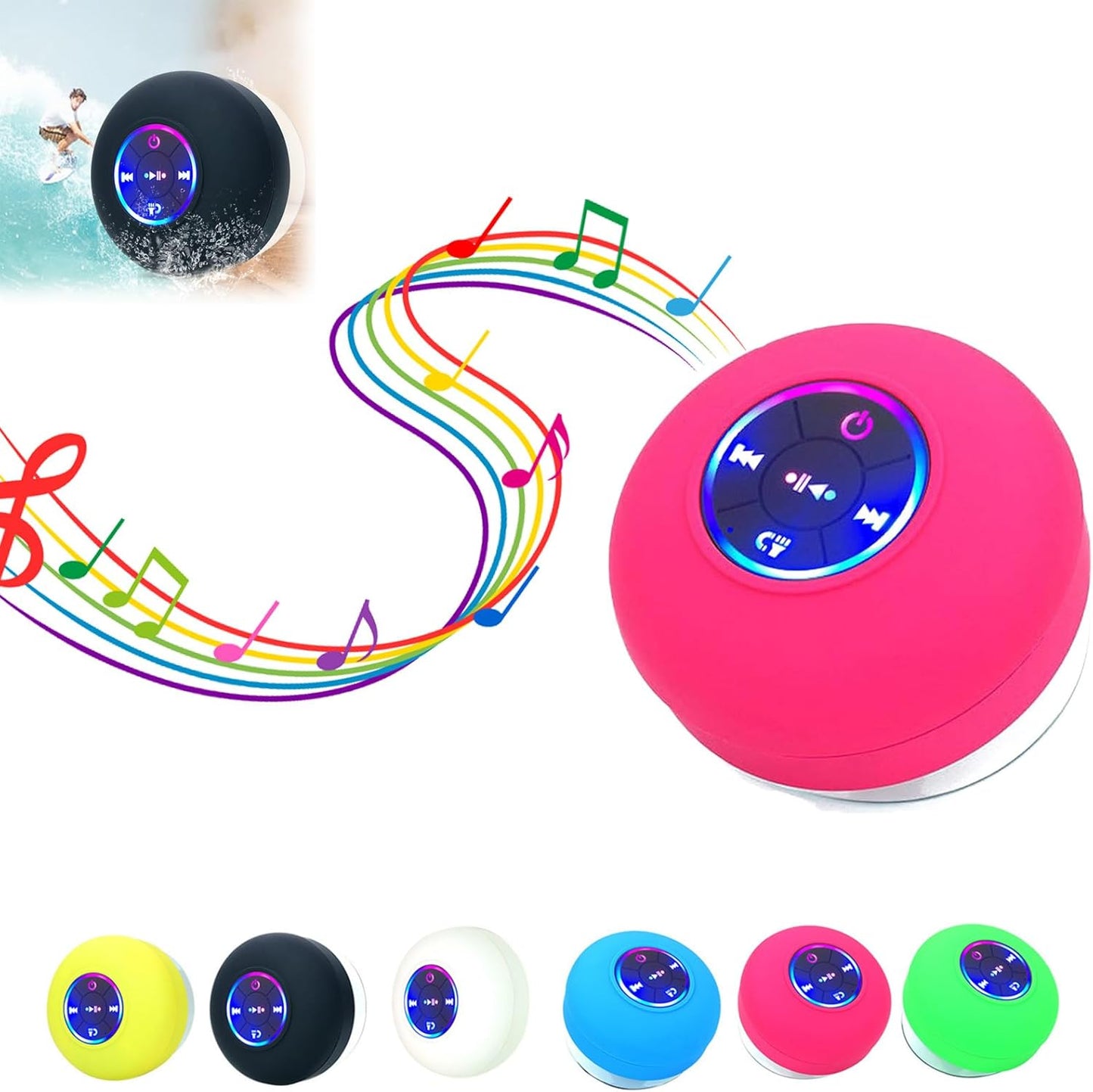 Waterproof Bluetooth Shower Speaker - Pink