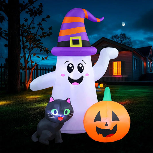 5FT Cute Halloween Inflatables Ghost for Spooky Decor Fun