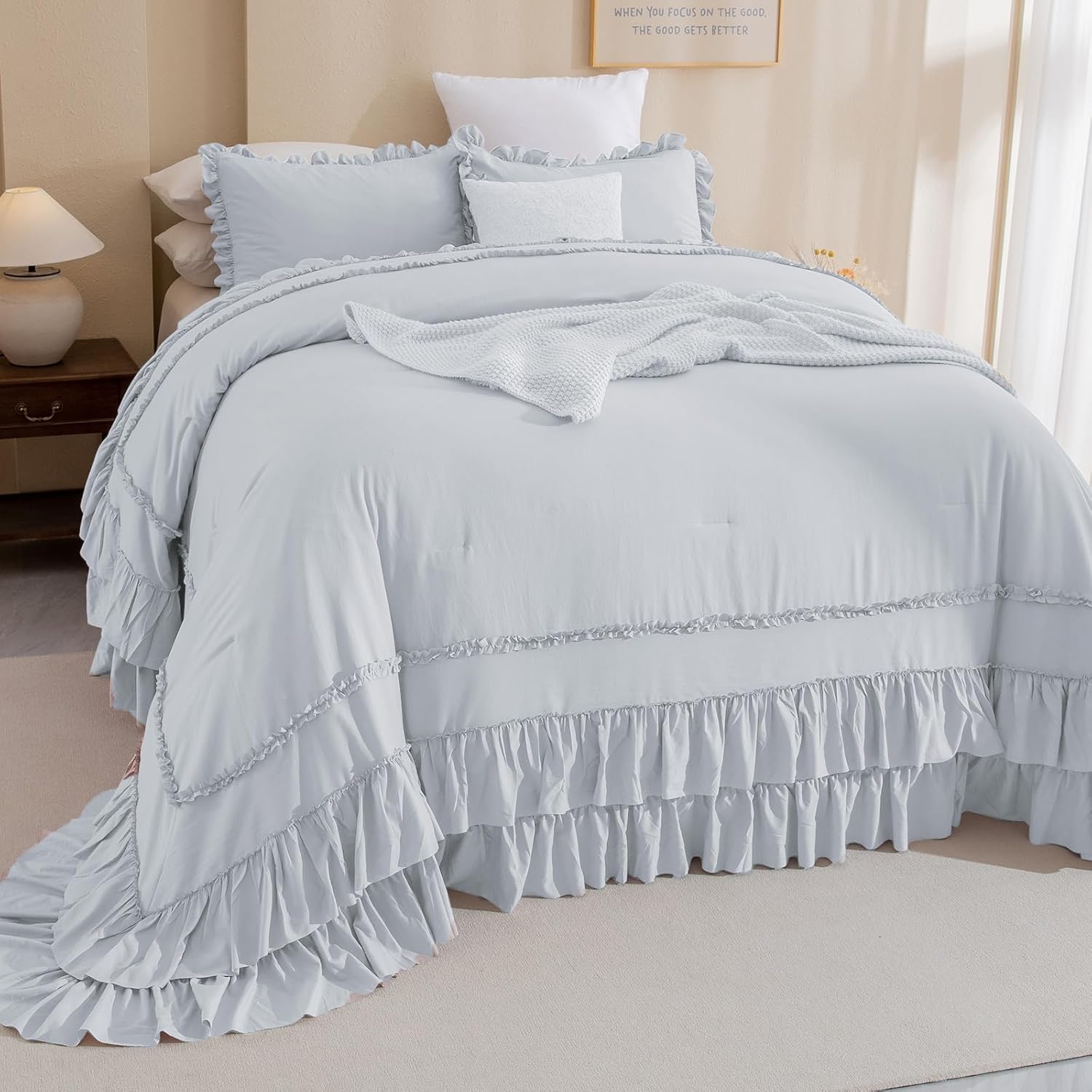 Masaca Oversized King Comforter Set for a Cozy Farmhouse Look