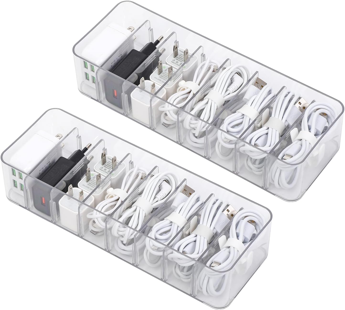 Clear Cable Management Box: Tidy Desk Solution