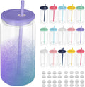 AZEAM 16 PCS Plastic Snow Globe Tumbler 16 oz - DIY Double Wall Cups