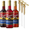 Torani Strawberry Peach Raspberry Syrup Variety 3-Pack - Flavor Trio