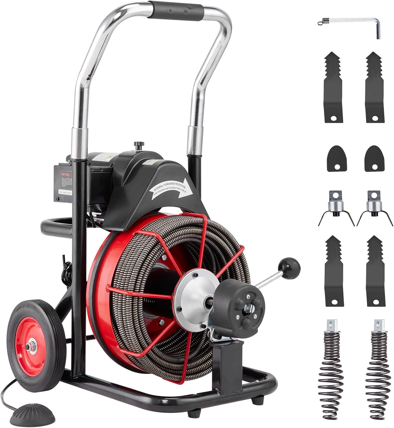 VEVOR Drain Cleaner Machine with Auto Feed for Tough Clogs