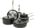 Potluck Porch 10 Piece Ceramic Nonstick Cookware Set - Black