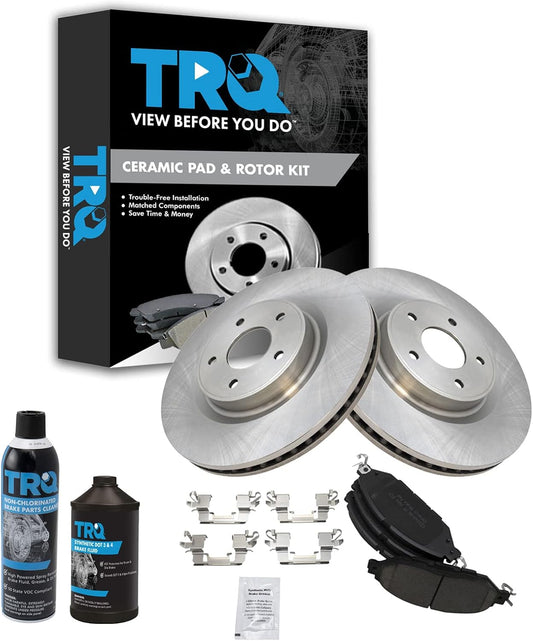 TRQ Front Brake Pad & Rotor Kit for INFINITI and Nissan Models
