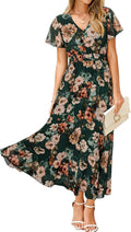 Simplee Womens Floral Maxi Dress - Flowy Summer Boho Midi Dress