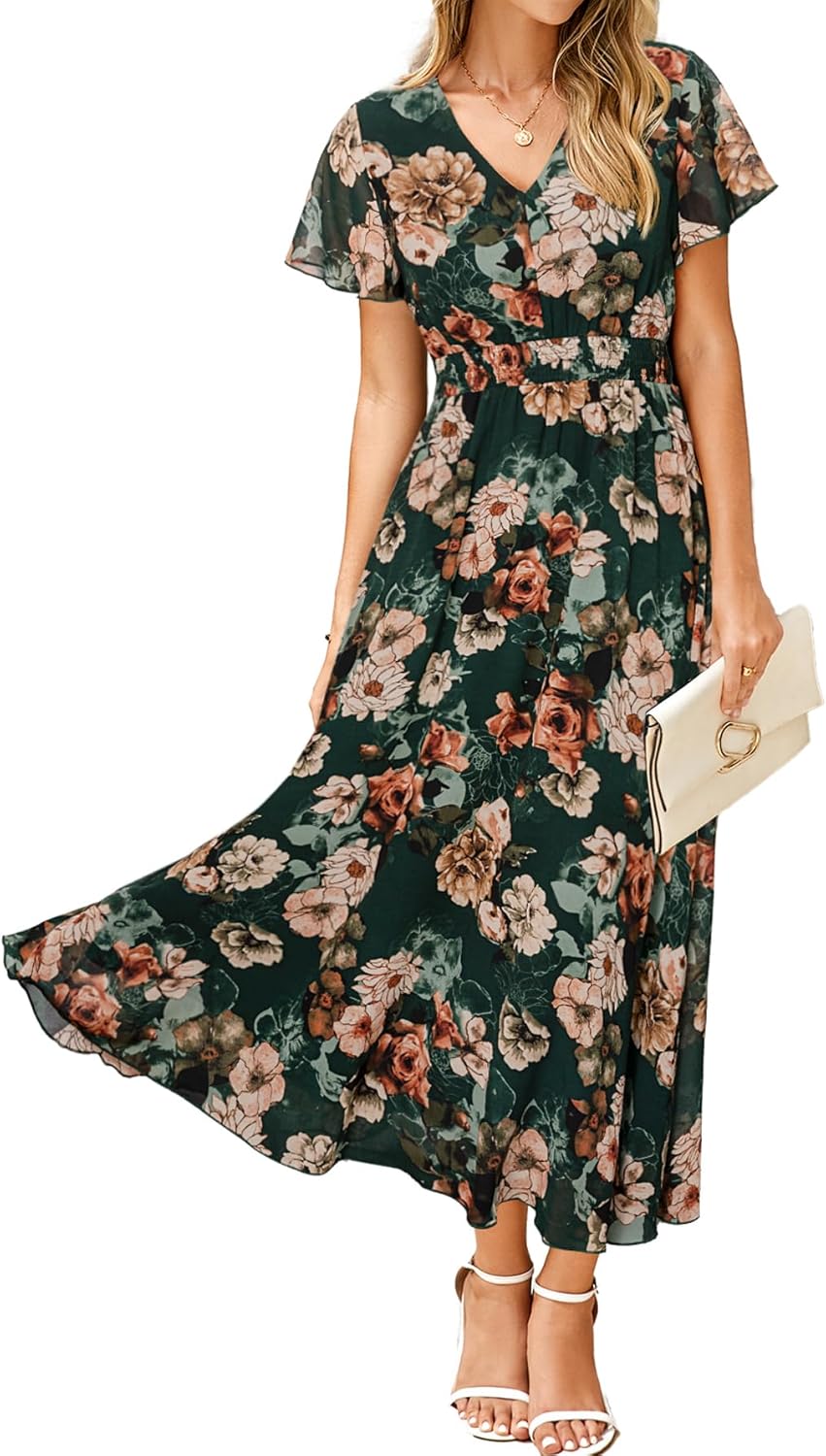 Simplee Womens Floral Maxi Dress for Summer Weddings and More