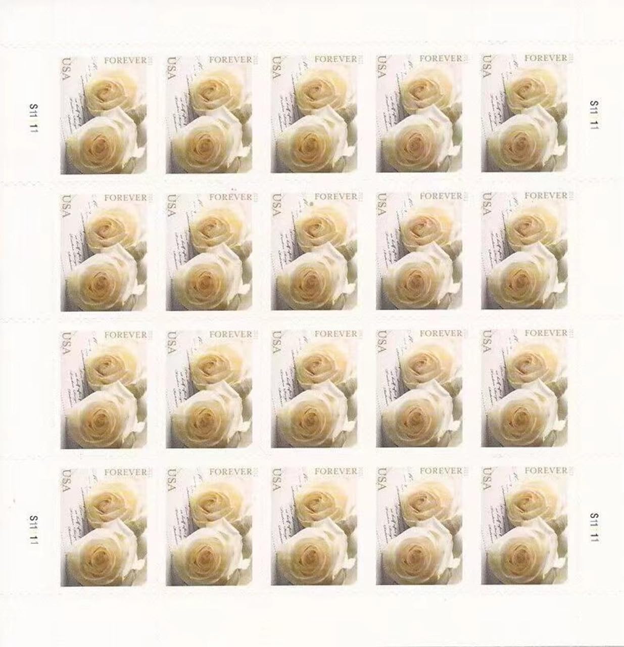 Wedding Roses Love Commemorative Forever Postage Book of 20