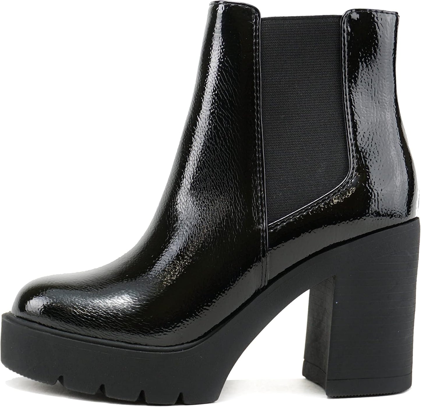 Soda Women Lug Sole High Heel Chelsea Ankle Boot for Style