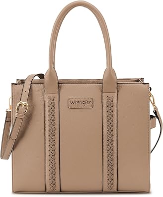 Wrangler Tote Bag for Women with Zipper and Adjustable Strap