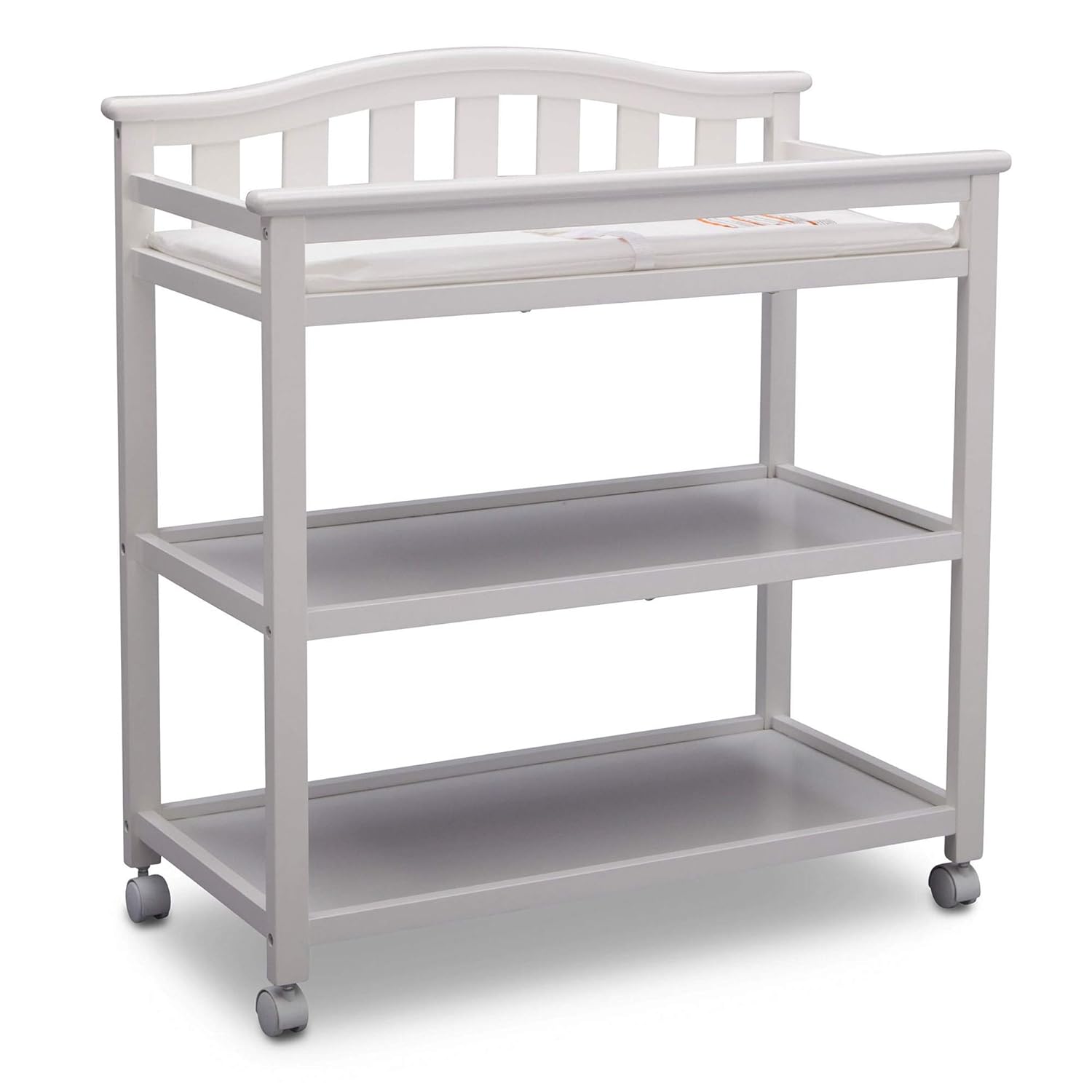 Delta Children Bell Top Changing Table with Wheels for Easy Use