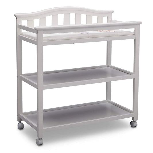 Delta Children Bell Top Changing Table with Wheels for Easy Use