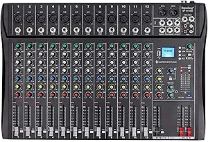 12-Channel DJ Mixer with Bluetooth for Professional Sound Control