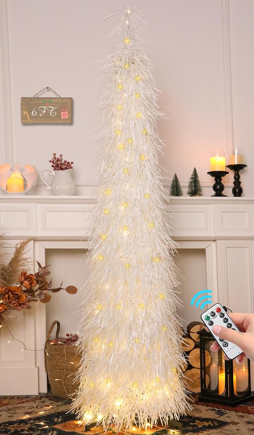 6 FT Shaggy Pop Up Christmas Tree for Holiday Decor Magic