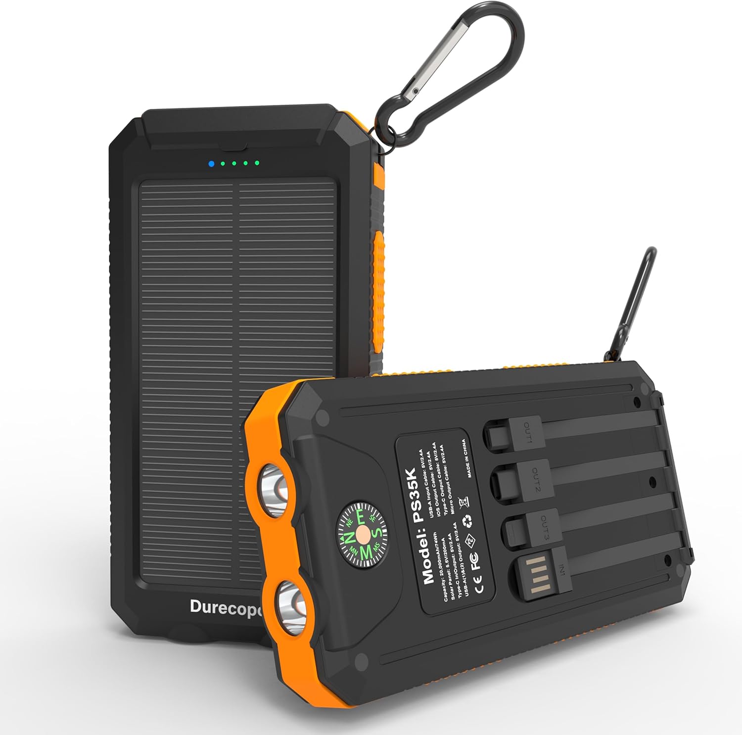 Solar Charger Power Bank 20,000mAh for Outdoor Adventures