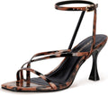 Women's Strappy High Heels Sandals Square Open Toe Slingback LOOPCHARM