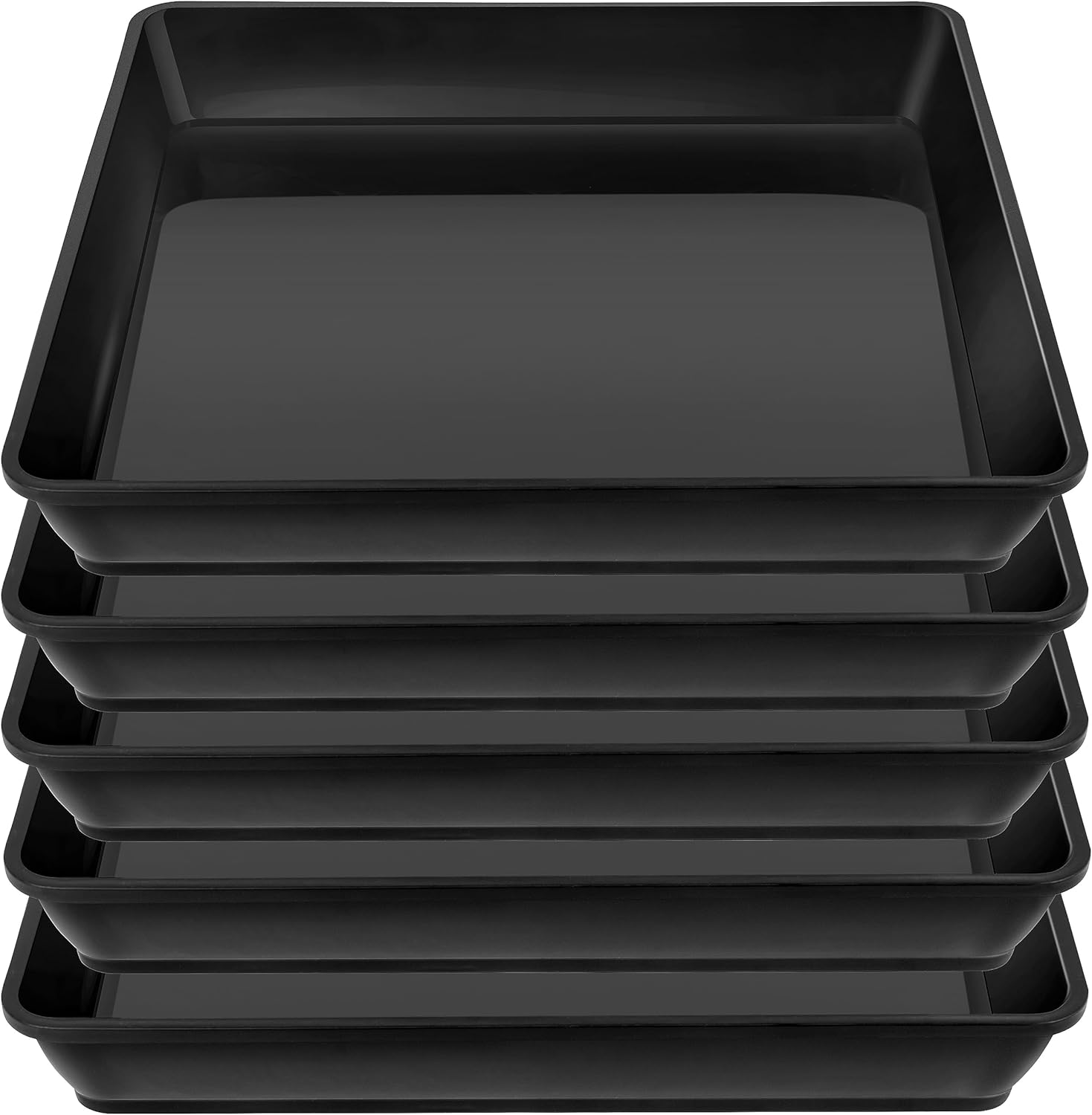 Square Plant Saucer 14 Inch 5 Pack for Indoor and Outdoor Use