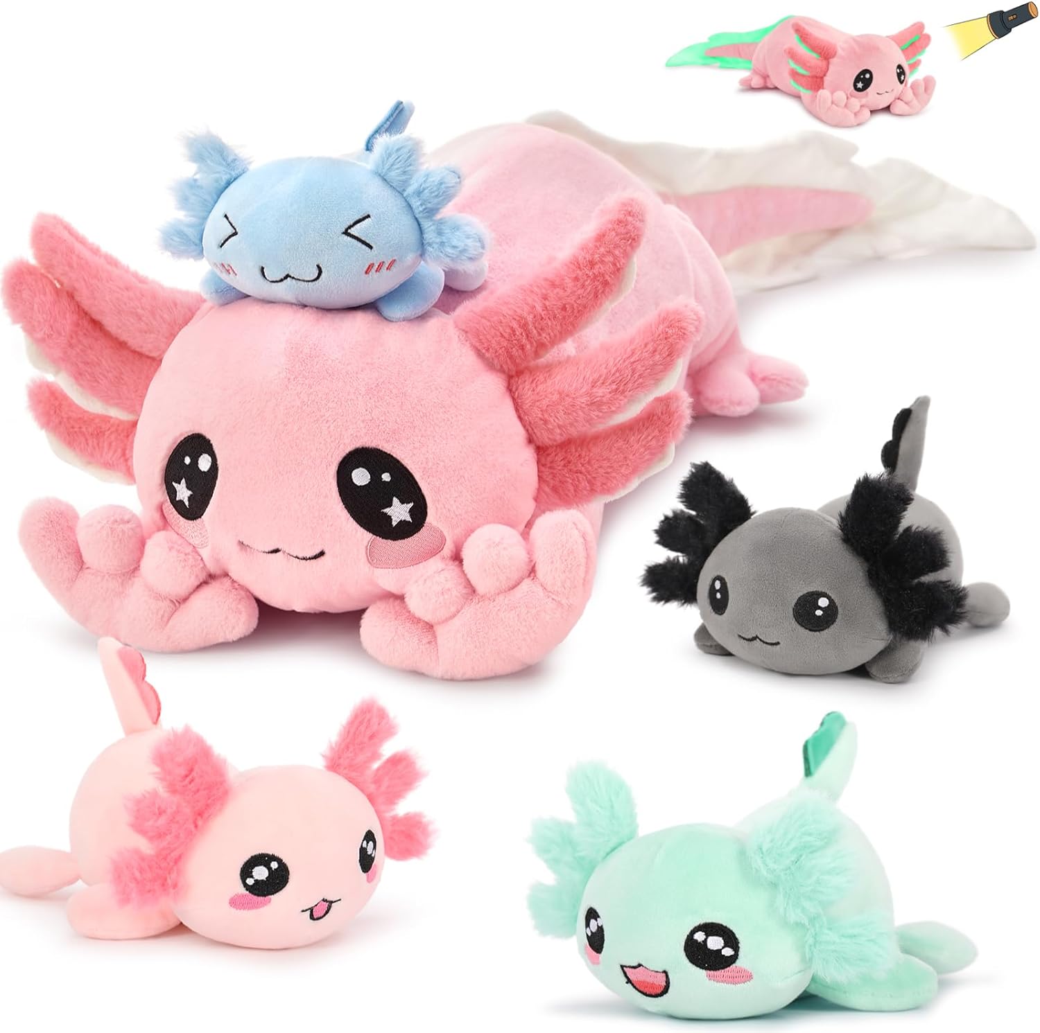 32 Inch Large Pink Axolotl Stuffed Animals Set for Kids