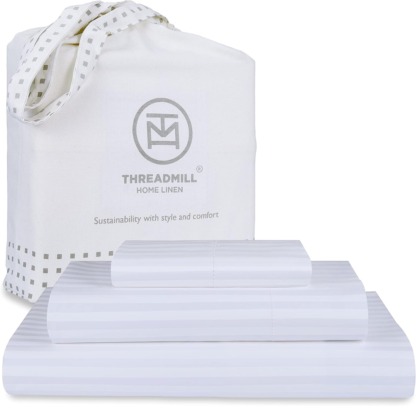 Threadmill 100% Cotton Twin Bed Sheets Set with Deep Pocket