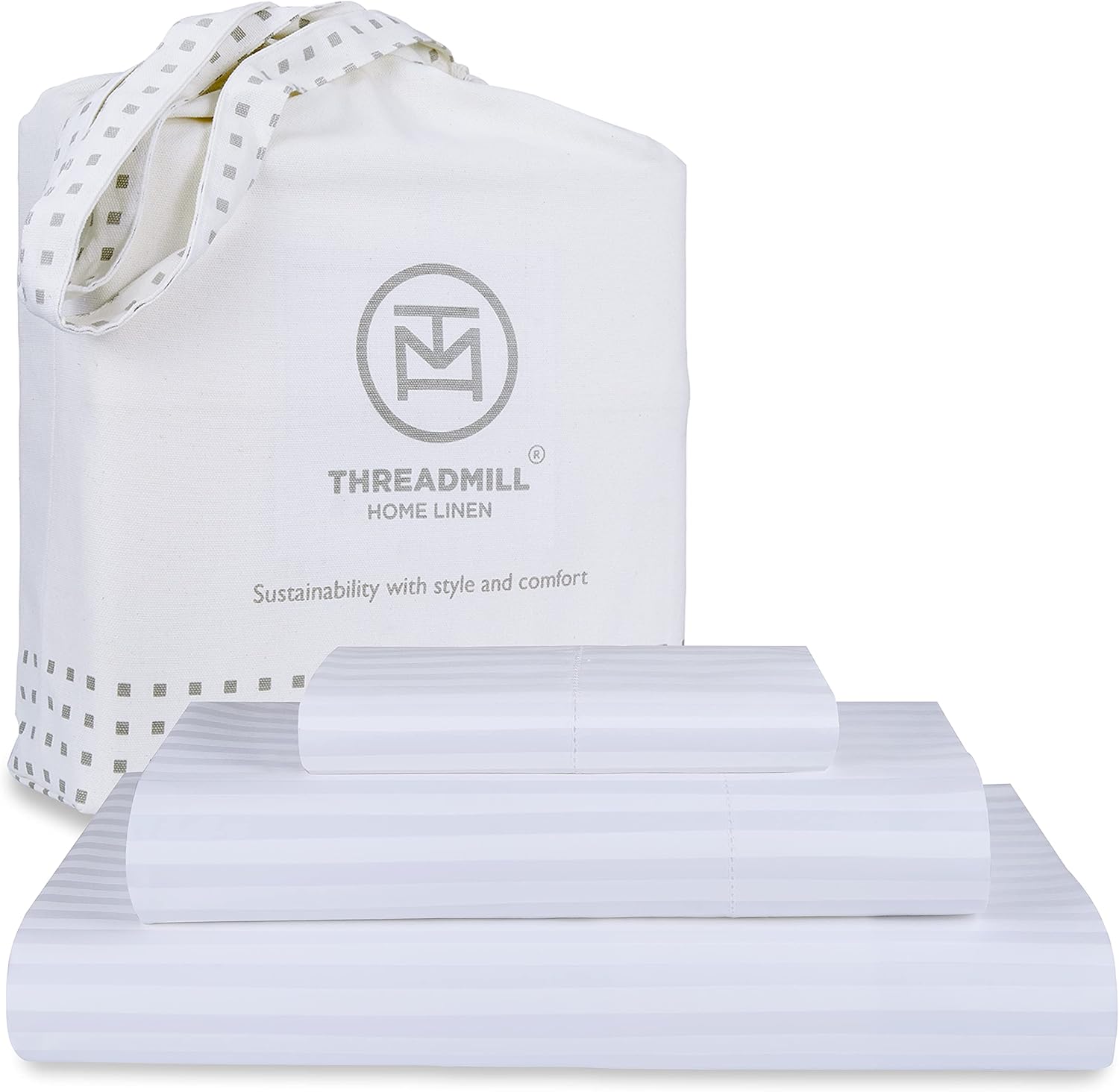 Threadmill 100% Cotton Twin Bed Sheets Set with Deep Pocket