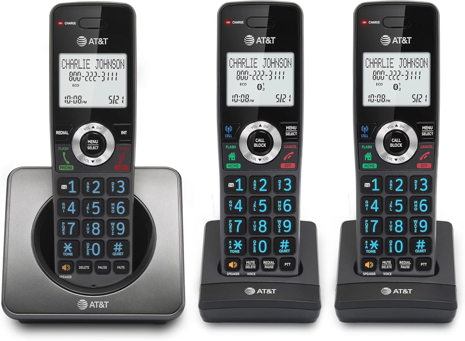 AT&T GL2101-3 Cordless Home Phone with Call Block & Speakerphone
