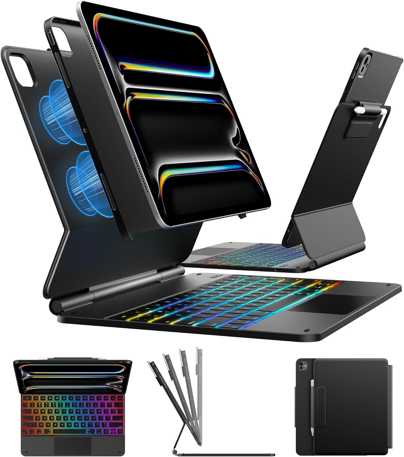 Ultra-Slim 2024 iPad Pro 13 Case, Trackpad, Backlight