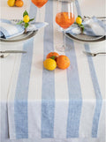 Solino Home Linen Table Runner 14 x 48 in - Cabana Stripe Sky Blue
