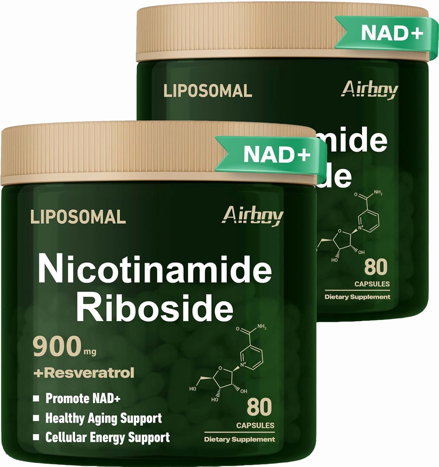 NAD Supplement with Resveratrol - Airboy Liposomal 900 mg