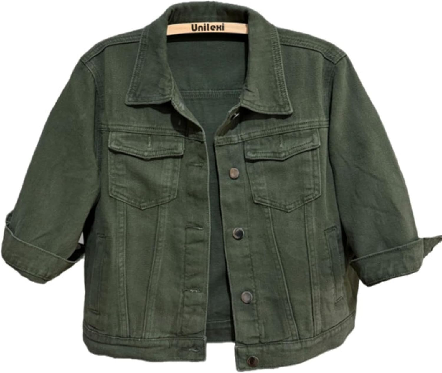 Stylish Women's 3/4 Sleeve Cropped Denim Jacket for Every Occasion