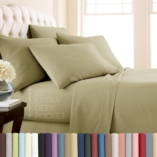 21-Inch Deep Pocket King Sheets Set for Ultimate Comfort