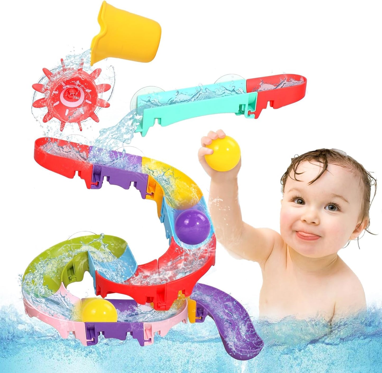 Fajiabao Mold-Free Toddler Bath Toys - Slippery Slide Fun!