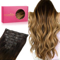 Seamless Clip In Hair Extensions 18in 130g - Natural Bronde Blend