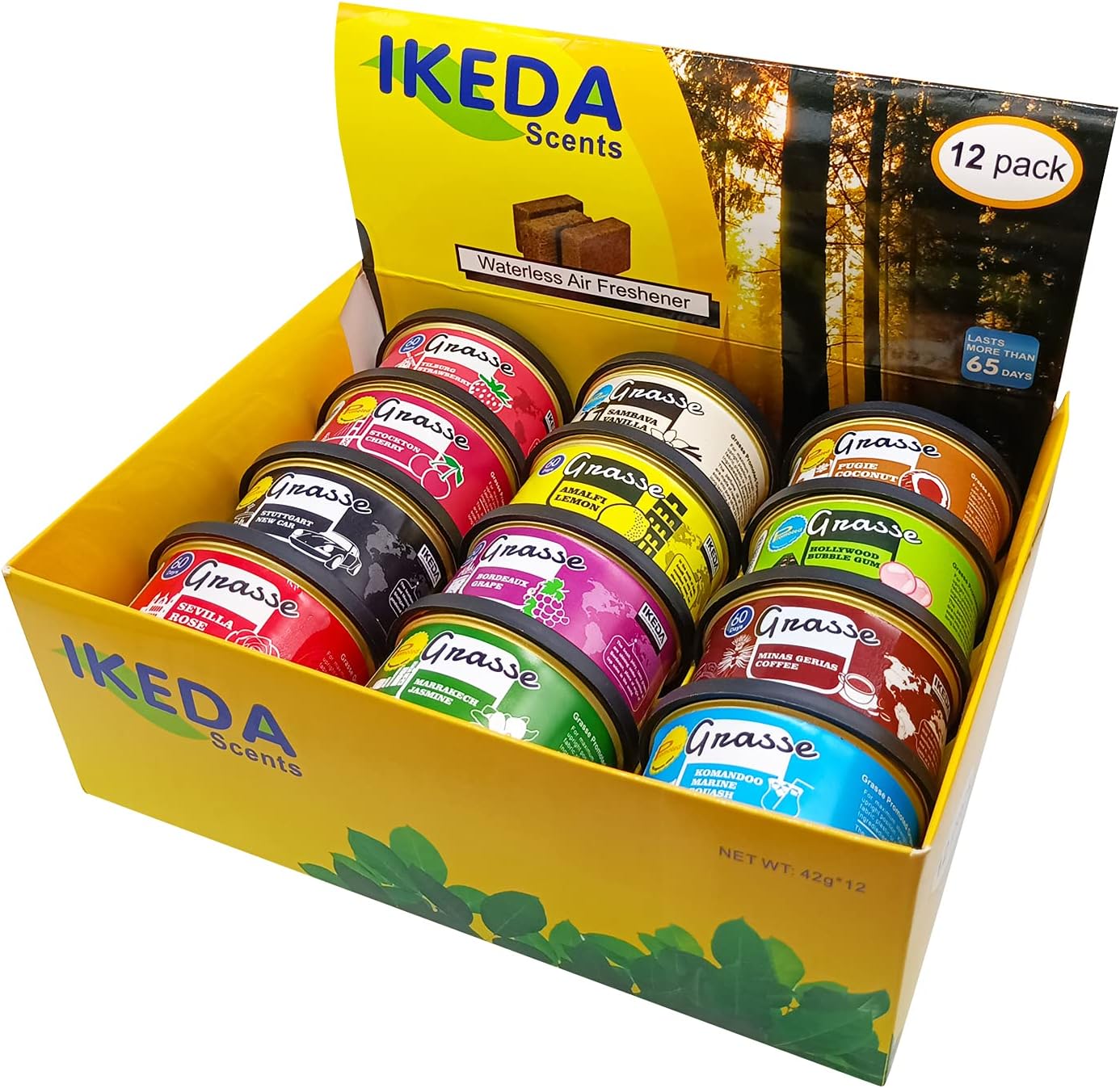 Ikeda Scents: Long-Lasting Car Deodorizer | 12 Scents | 1.5oz 12 pk
