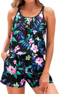 Tempt Me Romper One Piece Swimsuit with Pockets - Modest Boyleg Shoes