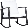 SAFAVIEH Daire Black/White Outdoor Cushion Rocking Chair - Chic