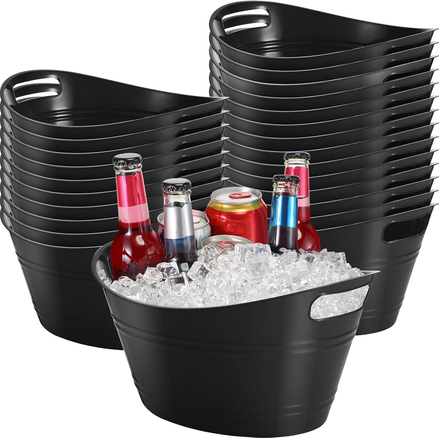 24 Pcs Oval Storage Tub Set for Parties and Beverage Storage