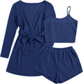 Ekouaer Womens 3 Piece Waffle Knit Lounge Set - Soft 3-Piece