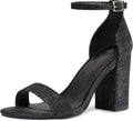 COASIS Women's Chunky Block Heels Open Toe Ankle Strap 3.5 in Heels MM
