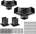 4x4 Pergola Brackets Kit - Powder-Coated 3-Way Corner Brackets