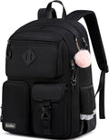 School Backpack for Teen Girls 27L Black Laptop Bag - Durable