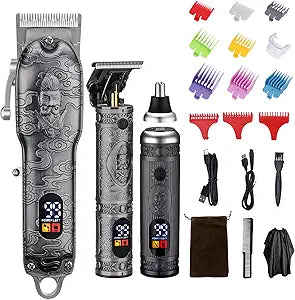 Professional Cordless Hair Clippers Set for Men and Barbers