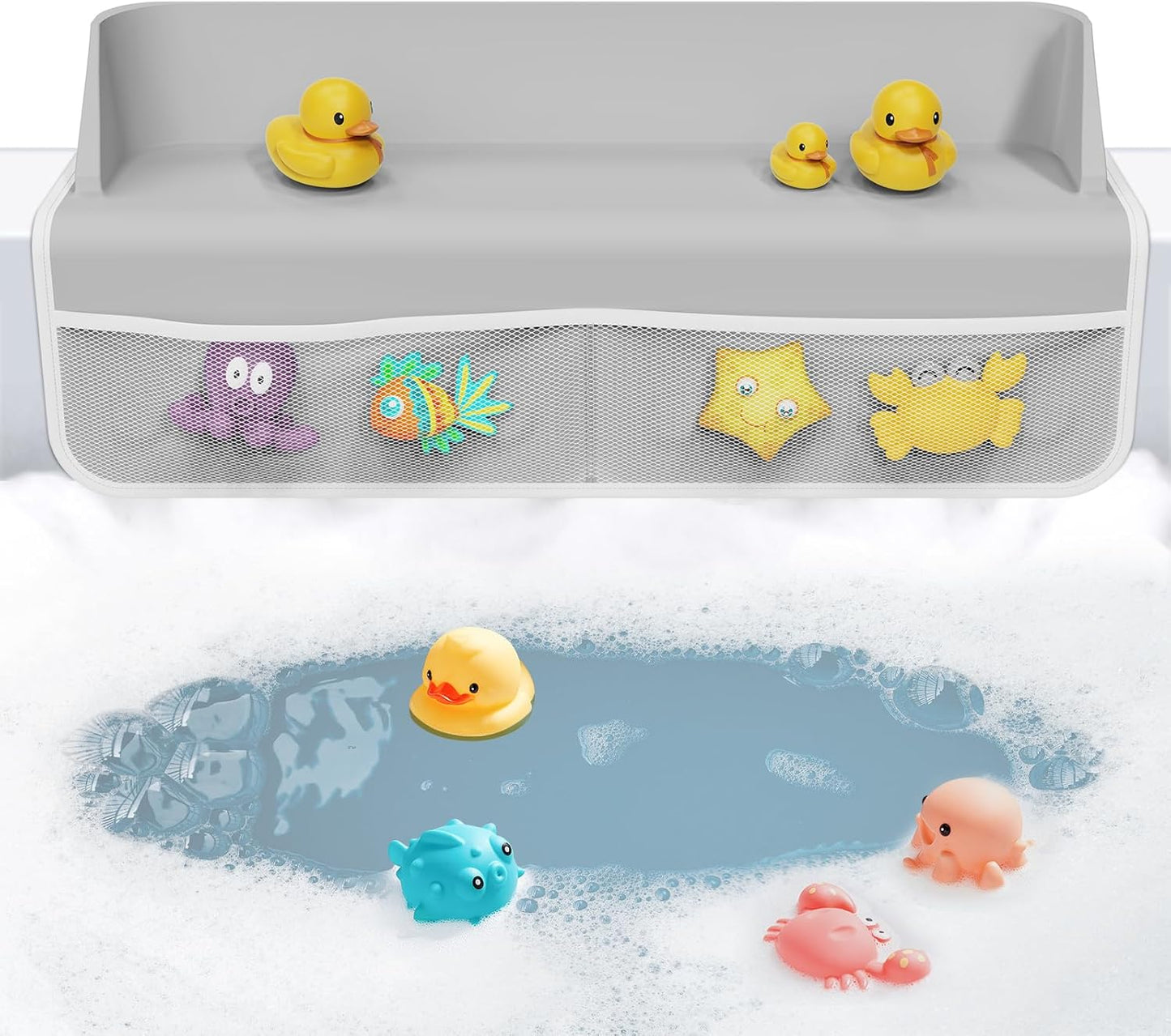 Bathtub Splash Guard for Kids - Organize Baby Bath Toys Easily