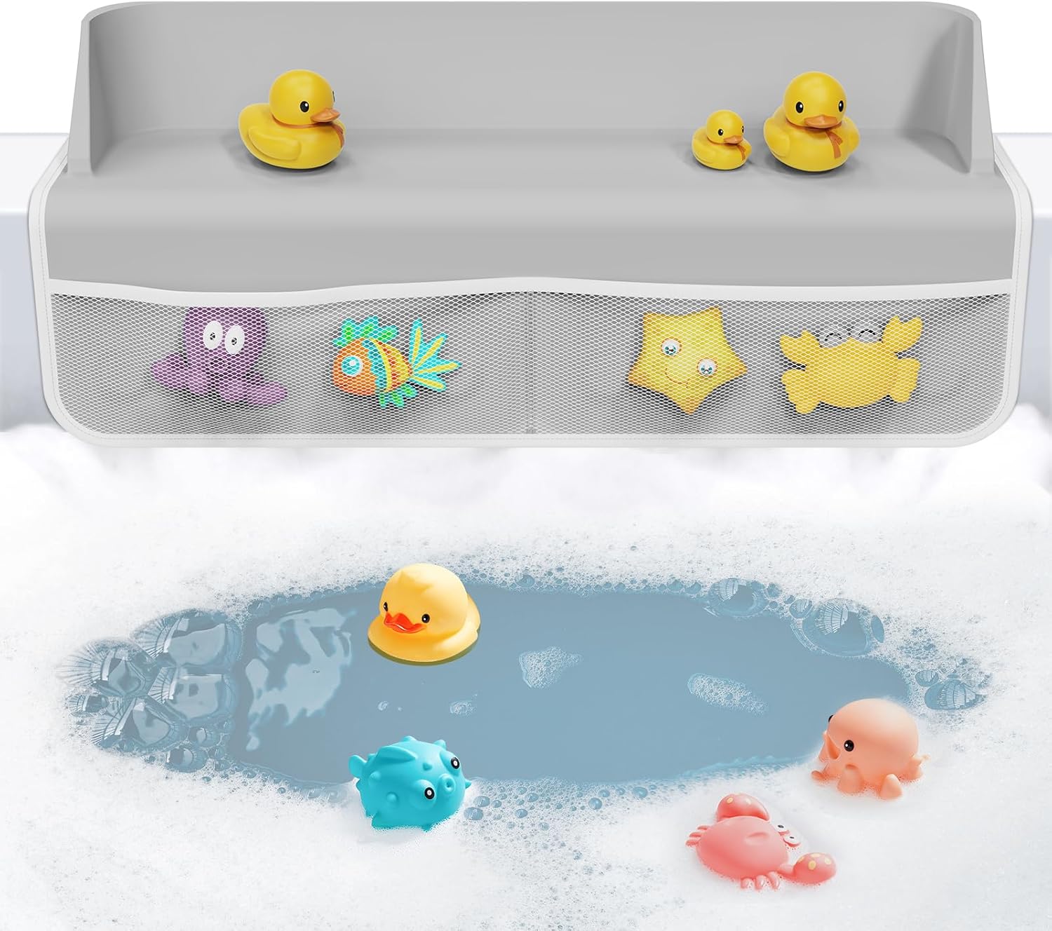 Bathtub Splash Guard for Kids - Organize Baby Bath Toys Easily
