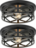 Flush Mount Ceiling Lights 2-Light Farmhouse Cage - Set of 2