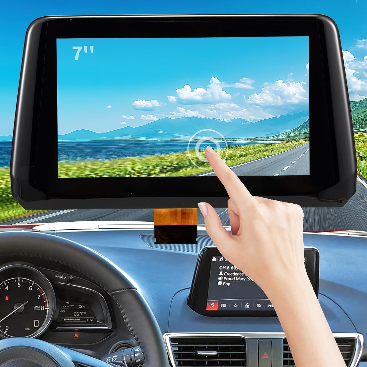 Touch Screen Replacement for 2017 2018 Mazda 3 Sport GPS