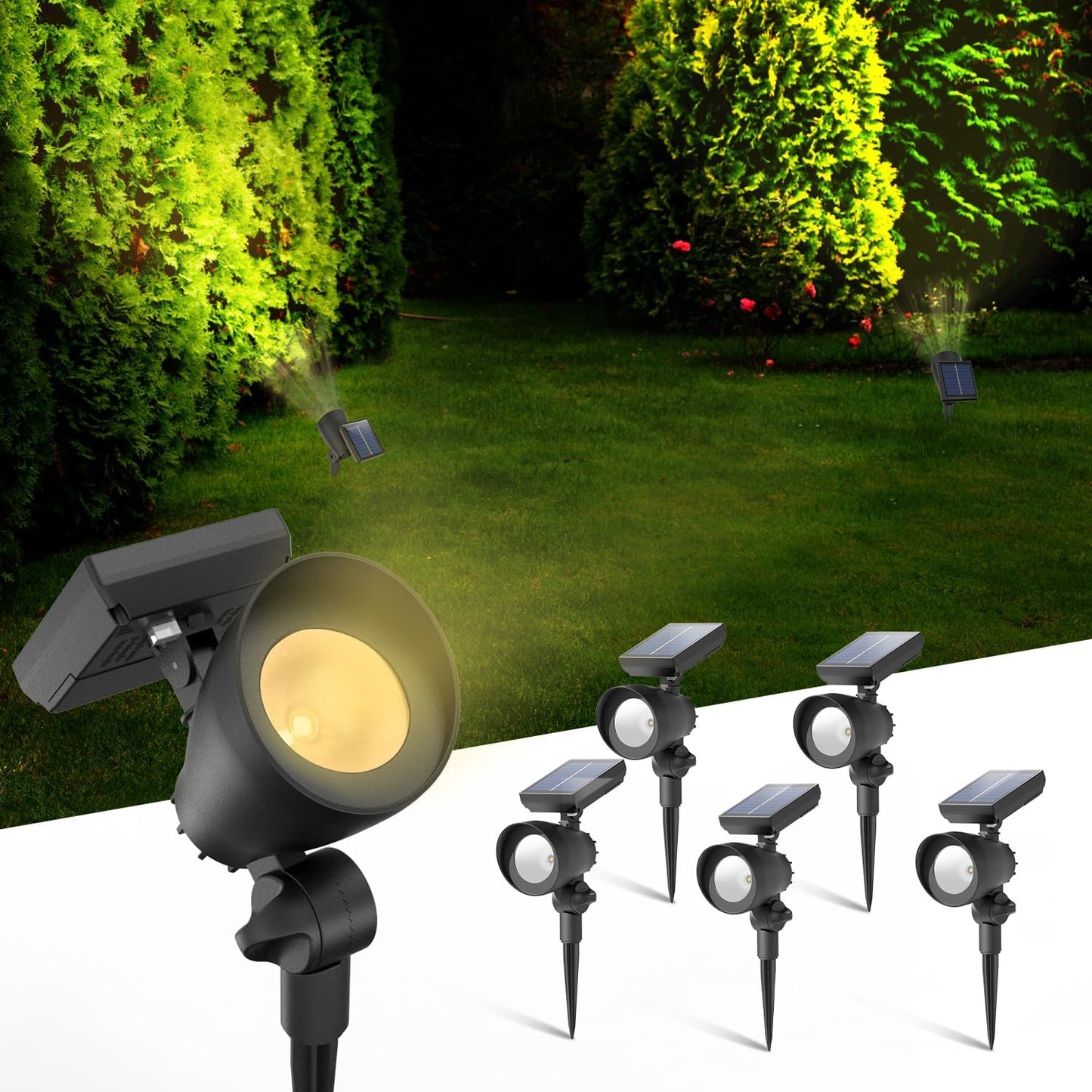 Solar Lights Outdoor for Pathway and Garden - 6 Pack Set