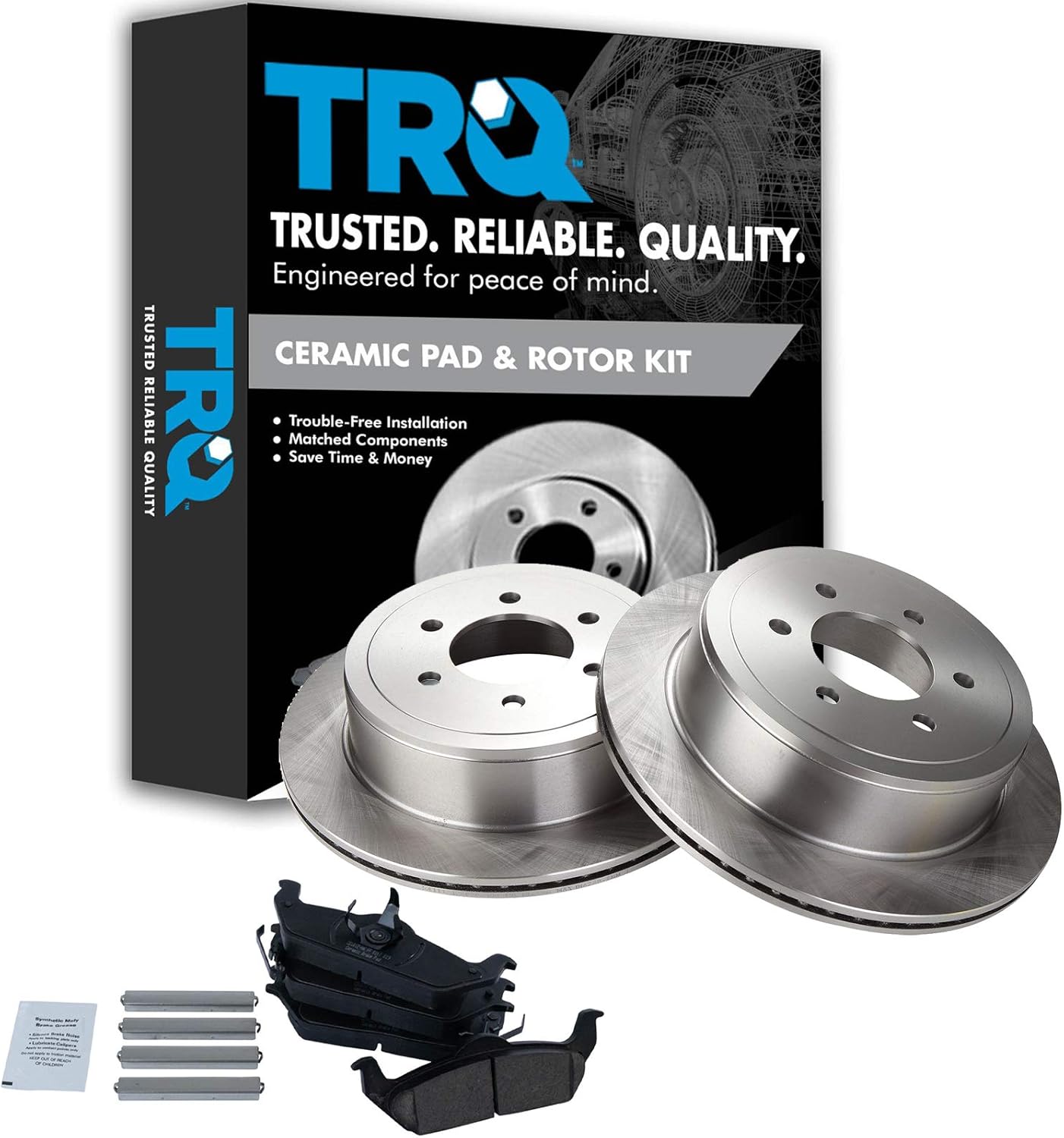 TRQ Rear Brake Pad & Rotor Kit for 2004-2011 Ford F-150