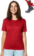 Merino Wool T Shirt Women - Lightweight 100% Merino Base Layer Socks