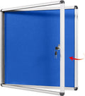 Swansea Blue Fabric Lockable Noticeboard Enclosed Pin Bulletin Board