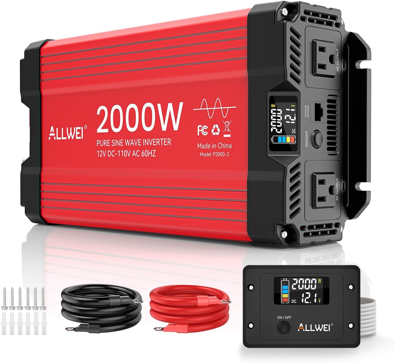 ALLWEI 2000W Pure Sine Wave Inverter for Off-Grid Power Needs